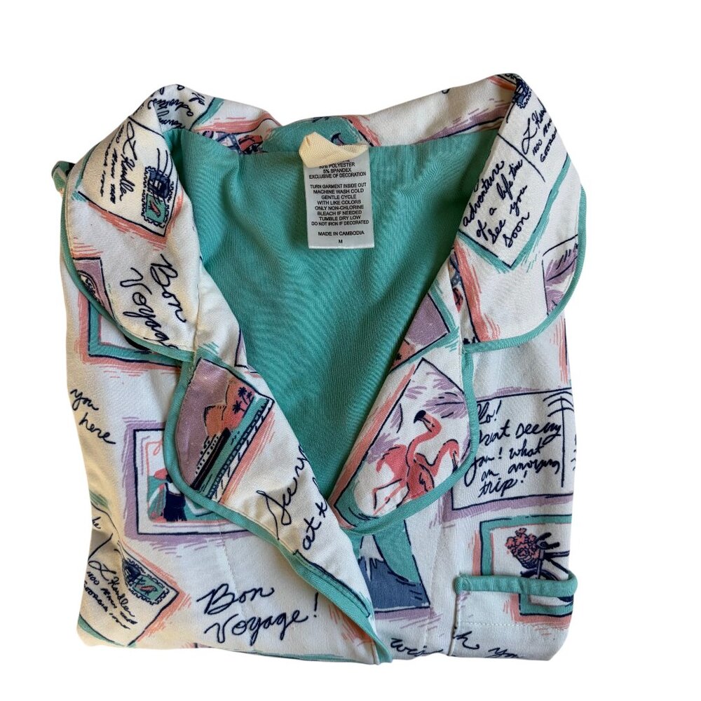 munki munki Long-Sleeve Pajama Top (Bon Voyage) - Size Medium